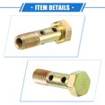 thumbnail image 5 of 1 Set Car Double Banjo Bolt M8x1.25 Length 32mm Metric Thread Turbo Brake Line Fitting Adapter W/ Washer, 5 of 6