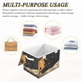 thumbnail image 6 of Yayeee Collapsible Cube Storage Bin with Lid Fabric Closet Decorative Basket with Handles, Retro Halloween Cat, 6 of 7