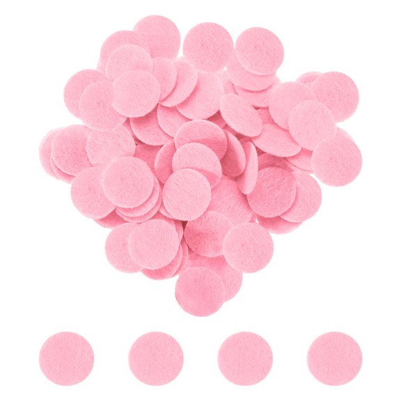 Uxcell 500pcs Round Felt Circles, 20mm 3/8 Pre Cut Felt Craft Pads Non-Woven Mini Felt Fabric Circles for DIY Projects, Pink