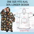 thumbnail image 4 of Oversized Wearable Blanket Hoodie,Black Highland Cow Flower Pattern Sherpa Blanket Hoodie with Super Pockets,Super Warm Fuzzy Pullover for Women & Men, 4 of 6
