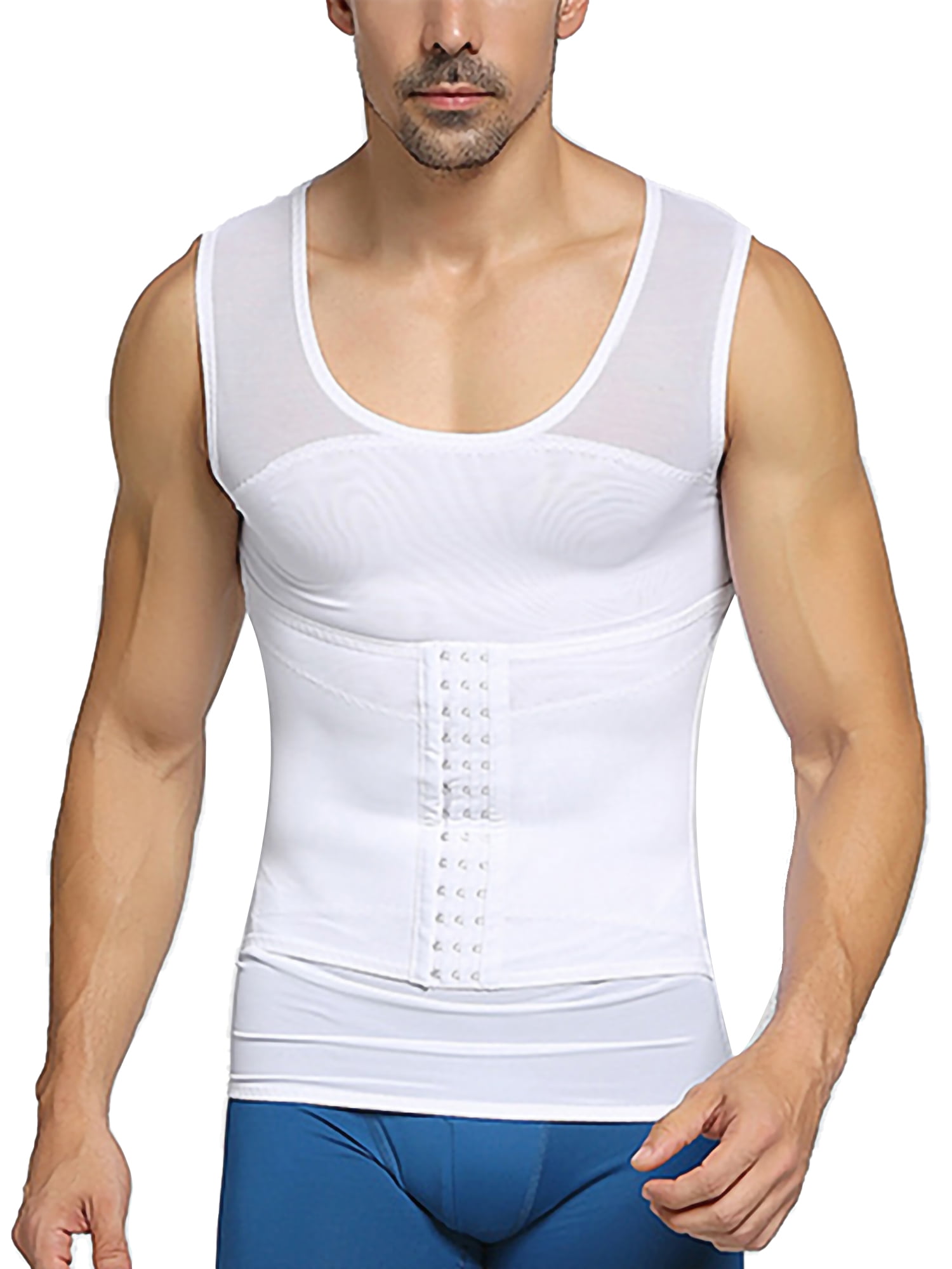 Men Slimming Body Shaper Tummy Control Corset Vest Compression Elastic Tank Top 
