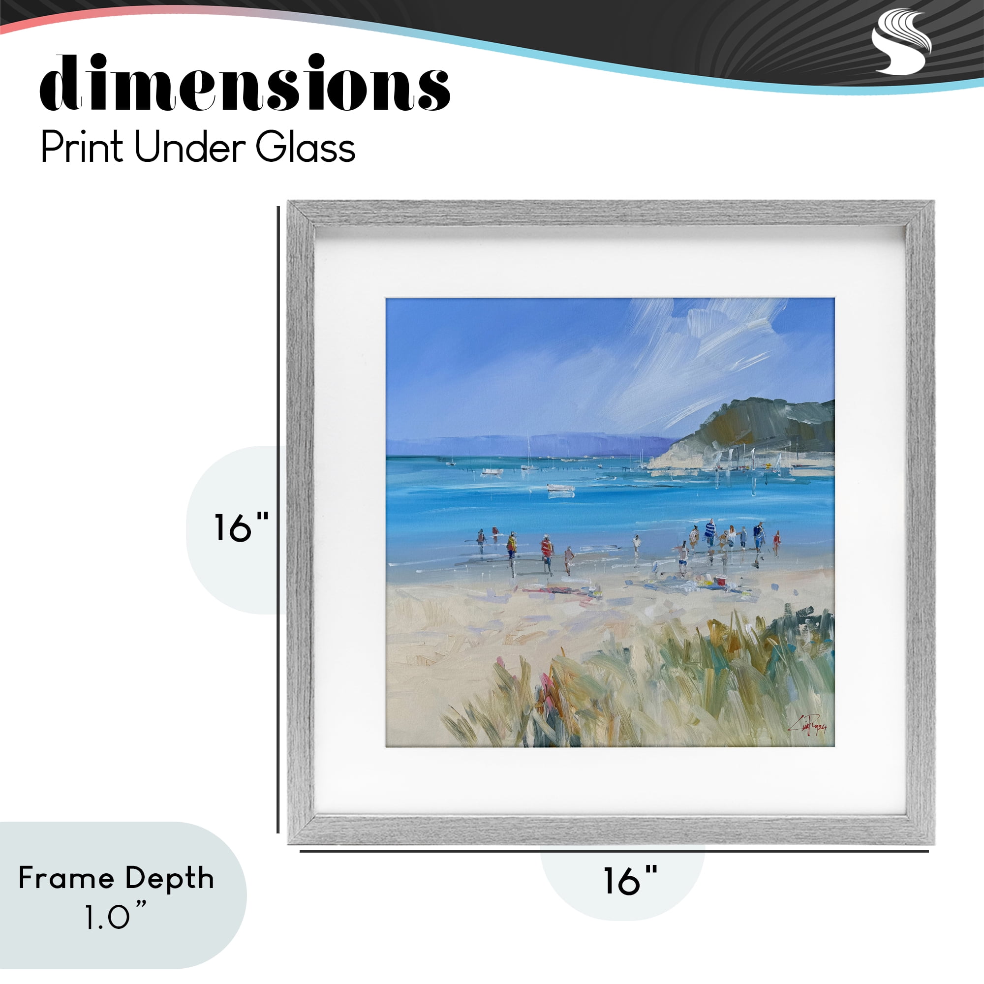 Stupell Industries Summer Sorrento Beachgoers Gray Framed Print Under Glass, design by Craig Trewin Penny