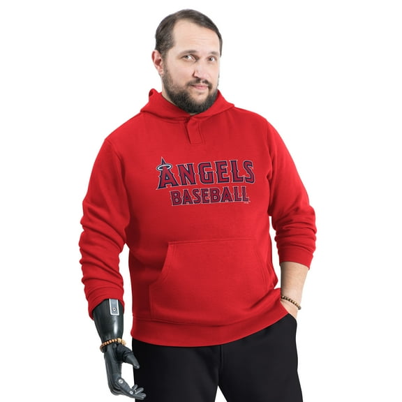 Men's G-III Sports by Carl Banks Red Los Angeles Angels Adaptive Lockup Fleece Hoodie