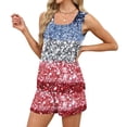 thumbnail image 5 of 2 Piece Sets for Women Summer 250th American Flag Graphic Square Neck Tank Top and Shorts Set Lounge Travel Casual Matching Outfit, 5 of 8