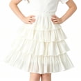 thumbnail image 5 of hoksml Girls Back to School Tiered Layered Skirt, Elastic Waist Mid-Length Flowy Skirt for Kids, 5 of 8
