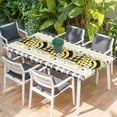 thumbnail image 2 of Bee Daisy Table Cloths for 3 Foot Rectangle Tables, Eucalyptus Leaves Botanical Love Plaid Patio Waterproof Elastic Fitted Tablecloths, Washable Rectangular Table Cover for Camping, 2 of 8