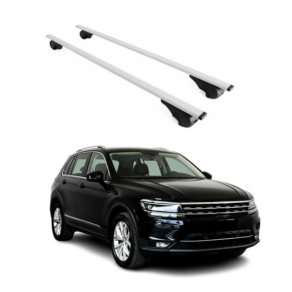 OMAC Roof Racks Cross Bars Carrier Durable for VW Tiguan Limited 2017-2018 Gray 2 Pcs Anti-Theft for Travel Kayak Canoe Surf Ski Snowboard Camping