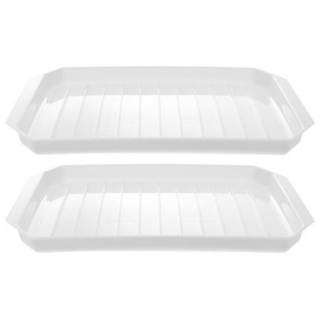 

2 Pcs Microwave Bacon Baking Tray Useful Eggs Sausage Rack Kitchen Cooking Tools Accessories (White)
