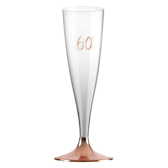 Elite 60th Birthday Champagne Flutes - Trend-setting, Rose Gold Party Experience