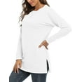 thumbnail image 3 of ONLYSHE Women's Casual Drop Long Sleeve Tunic Sweatshirt with Side Slits, S-3XL, 3 of 6