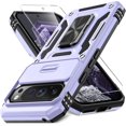 thumbnail image 1 of KOMI Case for Google Pixel 9/9 Pro with Slide Camera Cover+Screen Protector(1 Pack), Rotated Ring Kickstand Military Grade Shockproof Protective Cover-Light Purple, 1 of 5