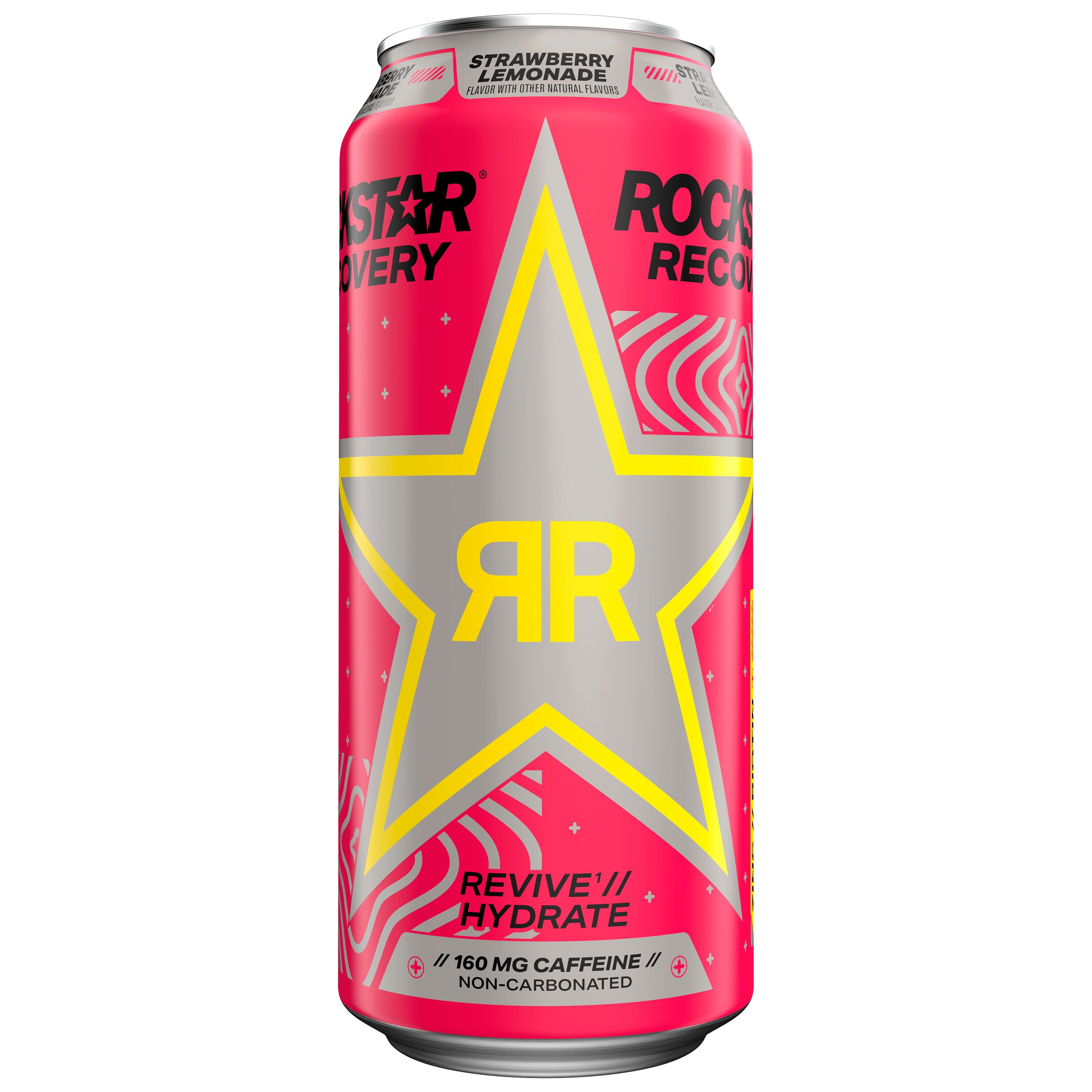 Rockstar Recovery Strawberry Lemonade Energy Drink, 16 Fl.oz, 12 Pack Cans