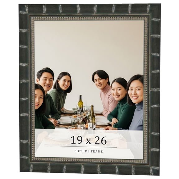 19x26 Frame Black Bamboo Solid Wood Picture Frame Width 1.5 Inches | Interior Frame Depth 0.5