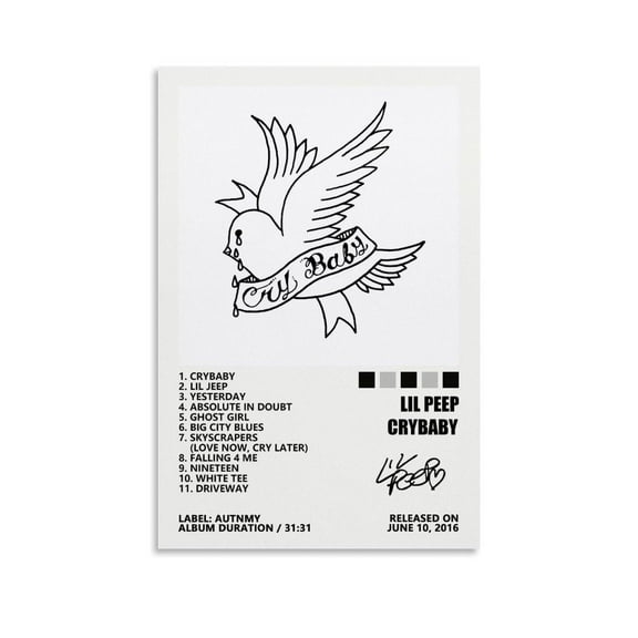 Lil Peep Crybaby Music Album Cover Posters For Room Canvas Wall-Art Bedroom Decor