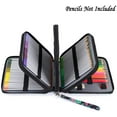 thumbnail image 2 of Colored Pencil Case- 160 Slots Pencil Holder Pen Bag Large Capacity Pencil Organizer with Handle Strap Handy Colored Pencil Box with Printing Pattern Flamingo Black, 2 of 7
