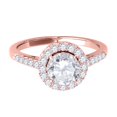 thumbnail image 2 of Mauli Jewels Engagement Rings for Women 3/4 Carat Halo Daimond Engagement Ring 4 Prong-Setting14K Solid Rose Gold, 2 of 6