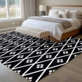 thumbnail image 6 of Minimalist Art Area Rug 5x7 Washable Rug Non Slip Boho Abstract Floral Lattice Black Large Area Rug Soft Stainresistant Indoor Floor Carpet for Living Room Bedroom Home Office Dining Room Nursery, 6 of 9