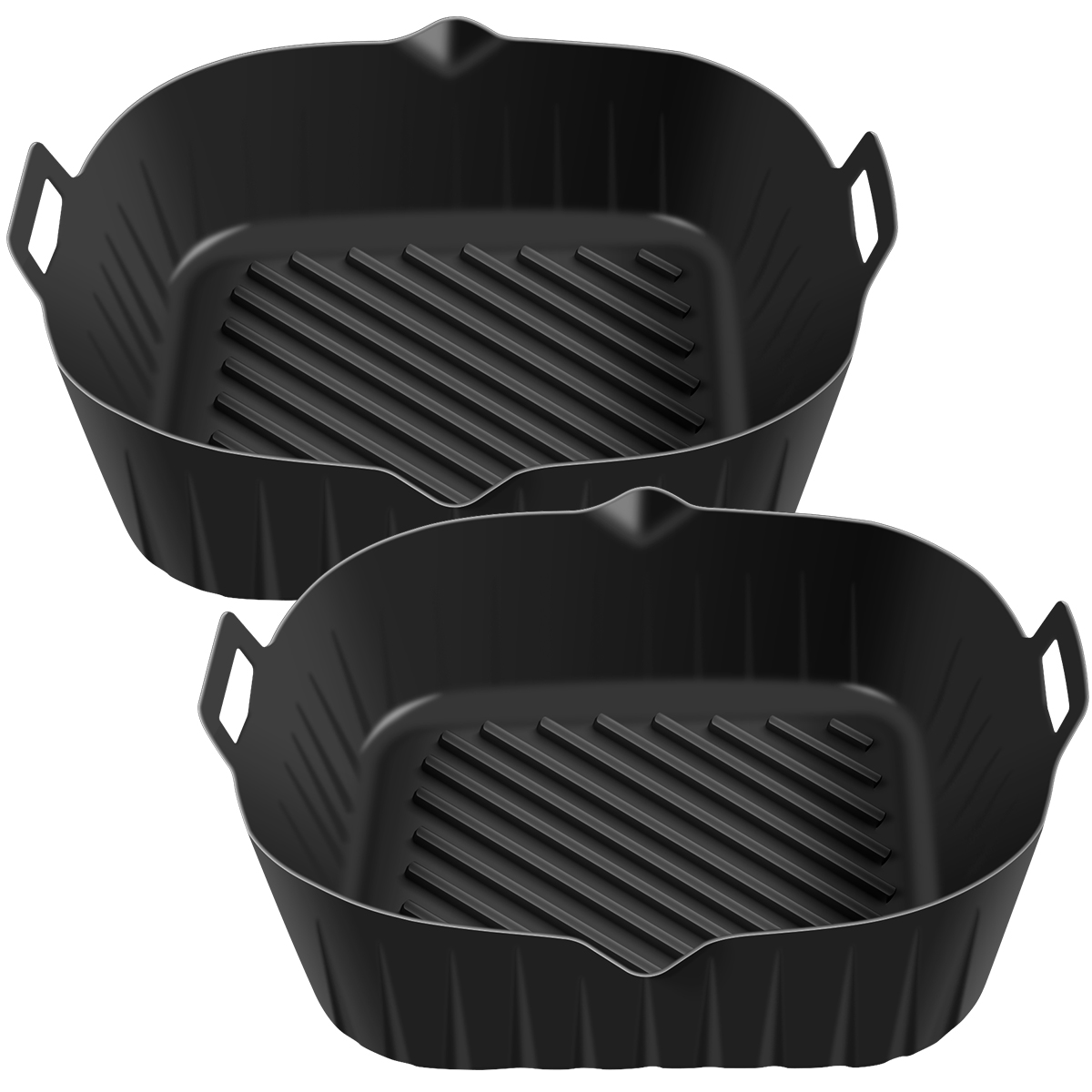 Lochimu 2 Pack Air Fryer Silicone Pot with Handle Reusable Air Fryer