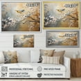 thumbnail image 4 of Designart "Birds on Gold and Grey Floral Tree I" Animals Framed Wall Art - Modern Farmhouse Grey Bird Entryway Framed Wall Art, 4 of 6