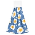 thumbnail image 7 of Yayeee Kitchen Hanging Hand Towels Set of 2 with Loop Bathroom Absorbent Tie Towel, Cute Fried Eggs, 7 of 7
