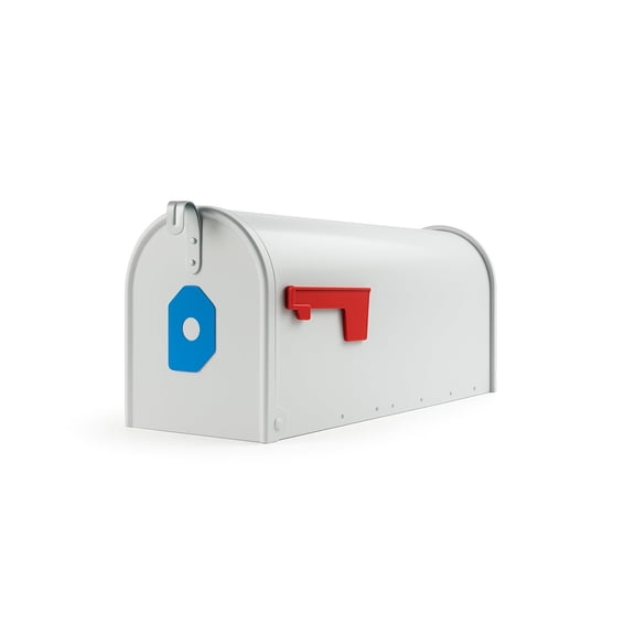 Elite Medium Capacity Galvanized Steel White, Post-Mount Mailbox, E1100W00 E1100WAM