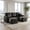 Black, variant on Convertible Sleeper Sectional Sofa with Reversible Chaise and Storage - Light Brown