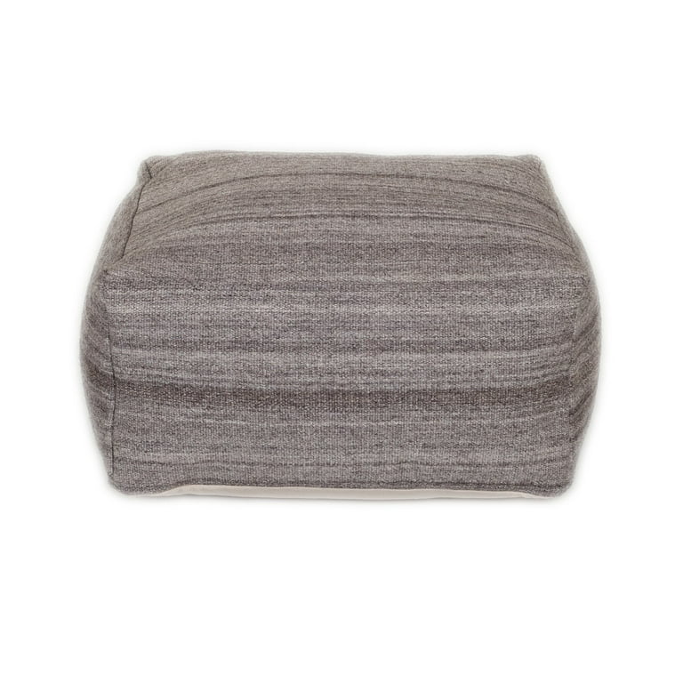 Stone Gray And Brown Pouf Stone Gray And Brown Pouf