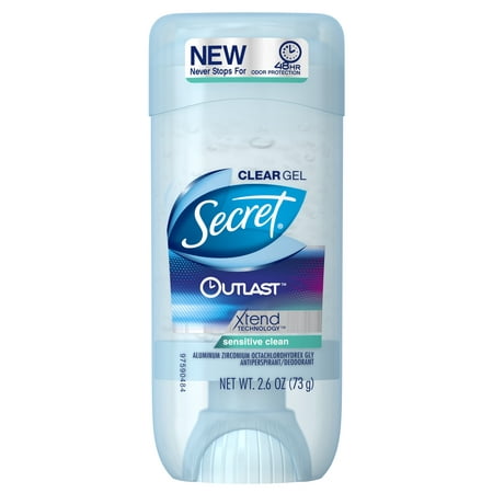 Secret Outlast Clear Gel Antiperspirant Deodorant for Women, Sensitive Clean 2.6