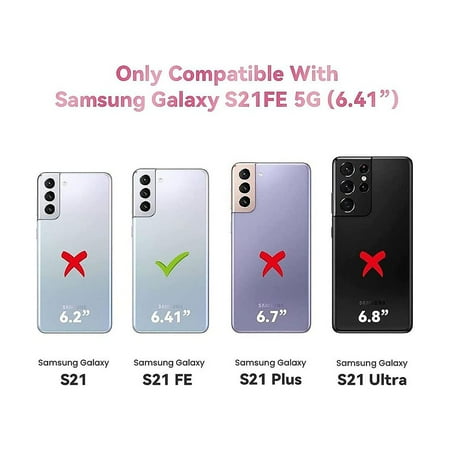 SaharaCase - ZeroDamage Camera Lens Protector for Samsung Galaxy S21 FE 5G (2-Pack) - Clear/Black