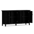 thumbnail image 4 of Simpli Home Amherst 66 inch Wide Solid Wood Transitional 4 Door Storage Cabinet in Black, 4 of 13