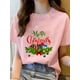 thumbnail image 2 of Camiseta con estampado navideño para mujer, ropa de tendencia bonita, Top con estampado de vacaciones, camiseta estampada para mujer, ropa para mujer, 2 of 5