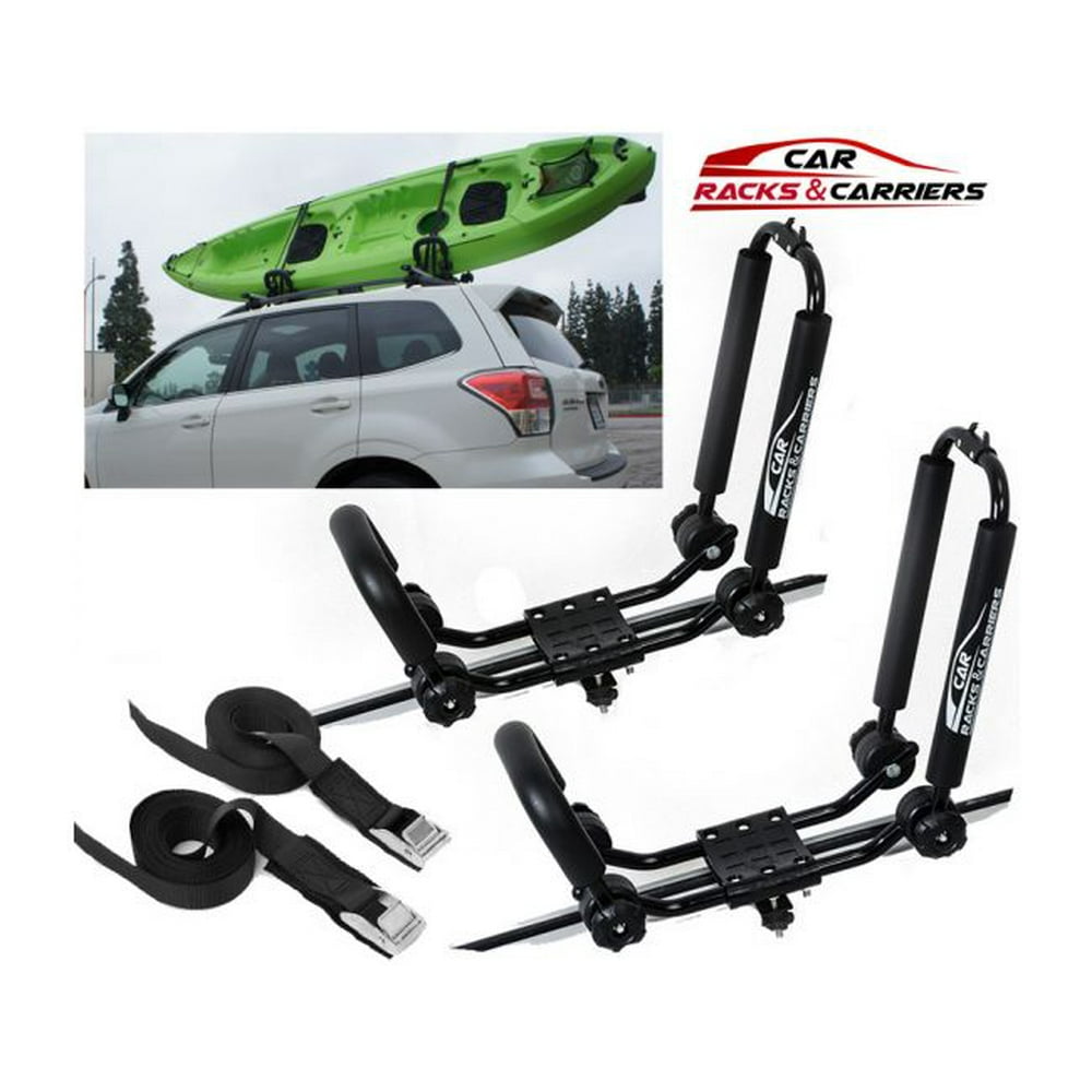 Car Rack & Carriers Universal Kayak Carrier Car Roof Rack Set of Two JShape Foldable Carrier