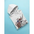 thumbnail image 3 of Unicorn Skull W Flowers Hoodie Women -Smartprints Designs, Female Small, 3 of 4