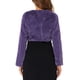 thumbnail image 3 of CHAQUETA CORTA DE FALSO PELO SIN CUELLO DE MANGA LARGA PARA MUJERES INSPIRADA EN CHIC TALLA XS MORADO, 3 of 6