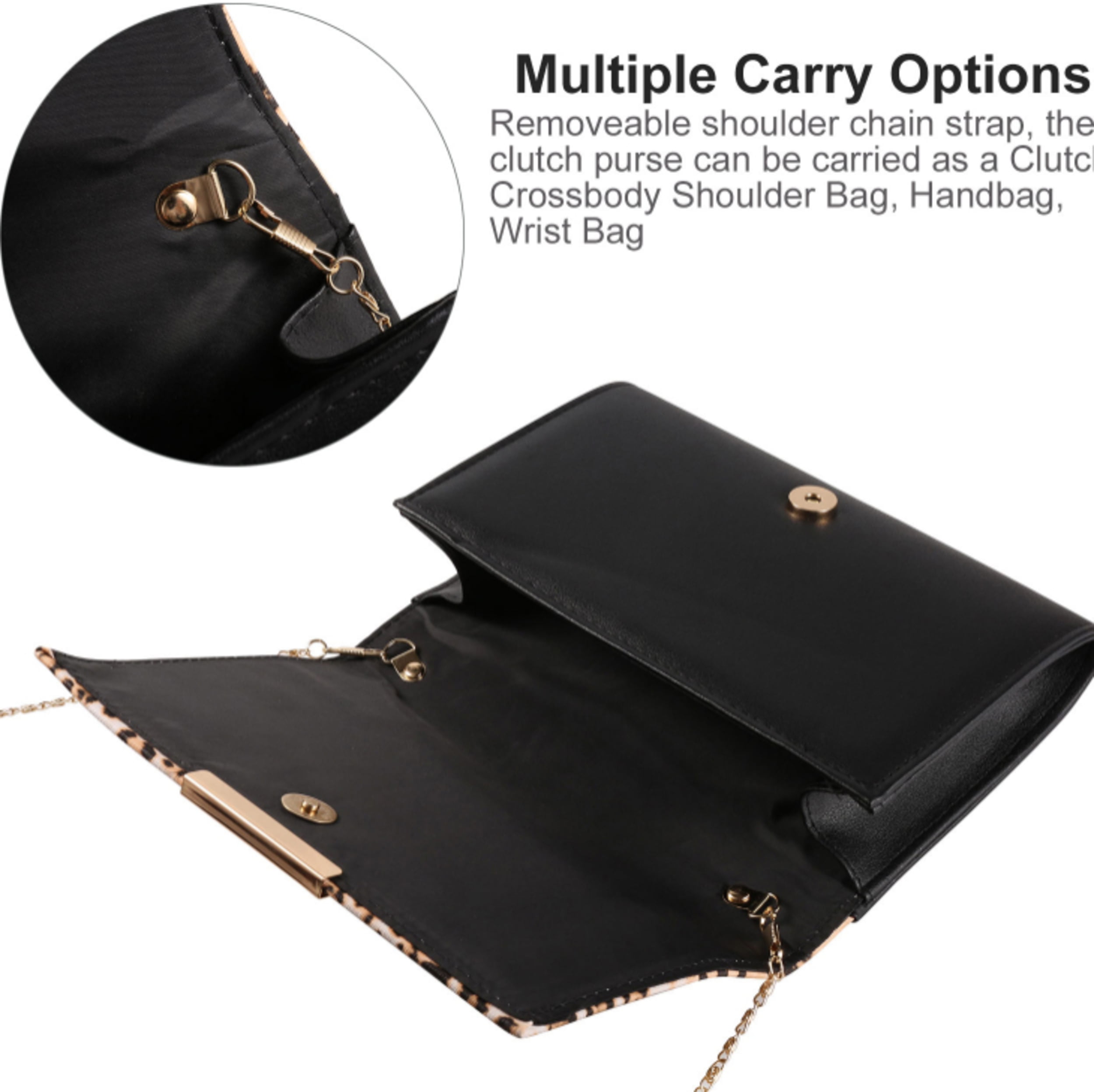CHENFANS Women's Crossbody Bags Fashion Chain Bags Classic Casual Clutches Envelope Shoulder Bags PU Women's Messenger Bags