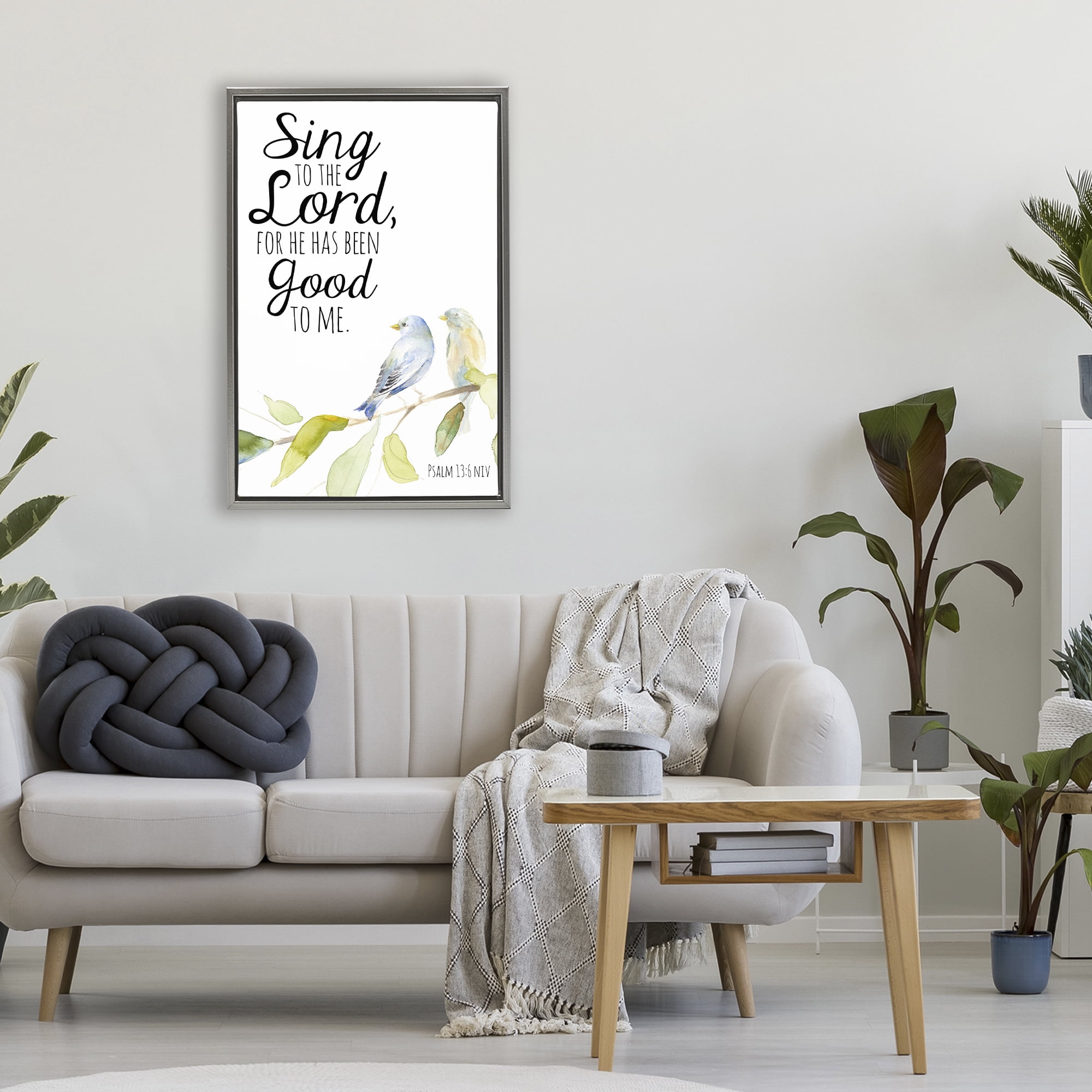 Stupell Industries Sing To The Lord Gray Framed Floater Canvas Wall Art, design by Lanie Loreth