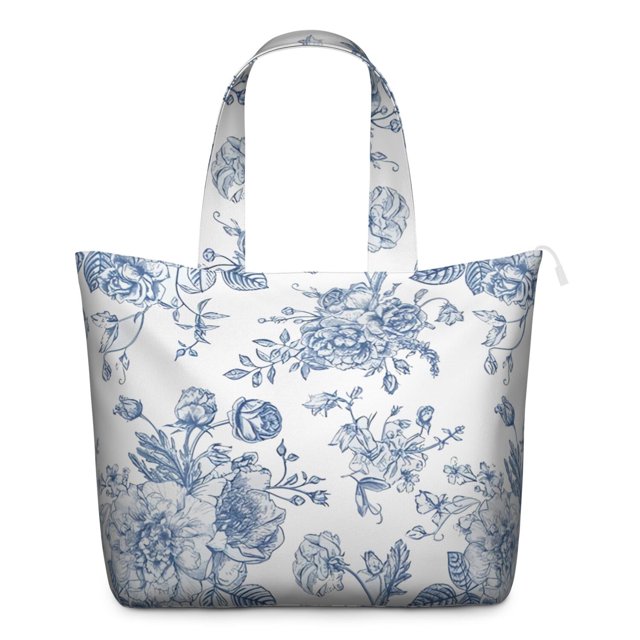 Tropical Botanical Print Duffel Summer Floral Weekender Bag, Lightweight, , Adjustable Strap