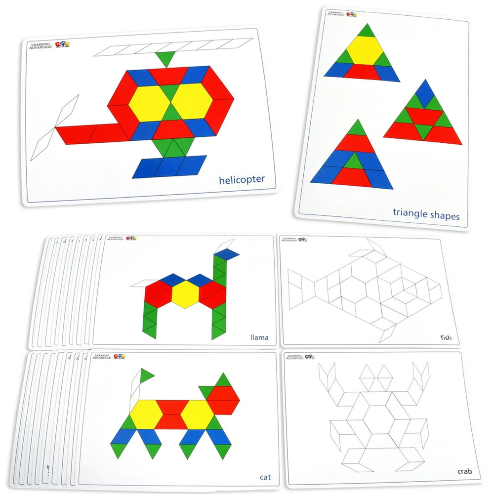 Learning Advantage Pattern Block Cards - Set of 20 Double-Sided Cards
