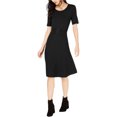thumbnail image 1 of maison Jules Womens Belted Fit & Flare Dress, Black, Small, 1 of 1