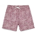 thumbnail image 1 of Pantalones cortos de playa para hombre Diseño con cordón Estampado de leopardo Poliéster 2 bolsillos laterales inclinados Quinto pantalón Pantalones cortos para verano Rosa M, 1 of 7