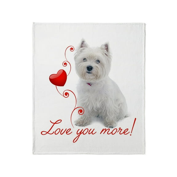CafePress - Love You More! Westie Throw Blanket - Soft Fleece Throw Blanket, 50"x60" for All Ages