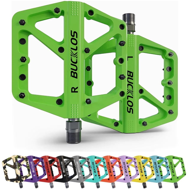 Pedales planos BUCKLOS MTB de nailon, 29 x 29 x 4 cm, antideslizantes, 9/16 pulgadas
