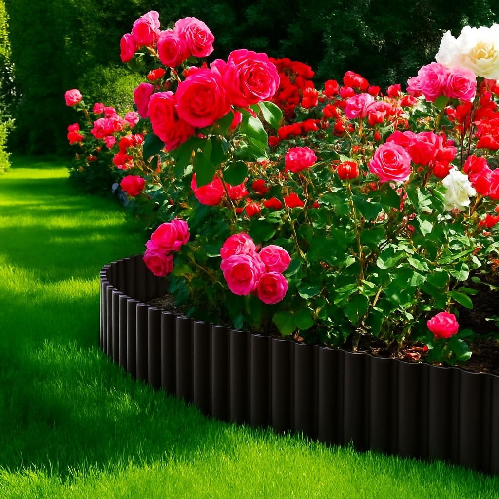 Galvanized Steel Landscape Edging 8"x20ft - 4-Pack Corrugated Border for Lawn & Flower Beds