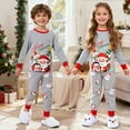 thumbnail image 2 of POPTEM Toddler Christmas Pajamas Santa Graphic Kids Holiday Sleepwear 2-Piece Gray 4T, 2 of 8