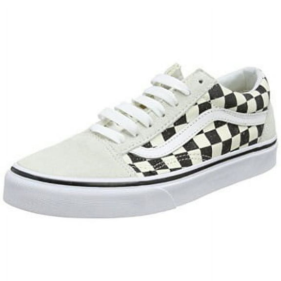 Vans Unisex Low-Top Sneakers Skate Shoe, Off White Checkerboard White Black 27k, 12.5 US Women
