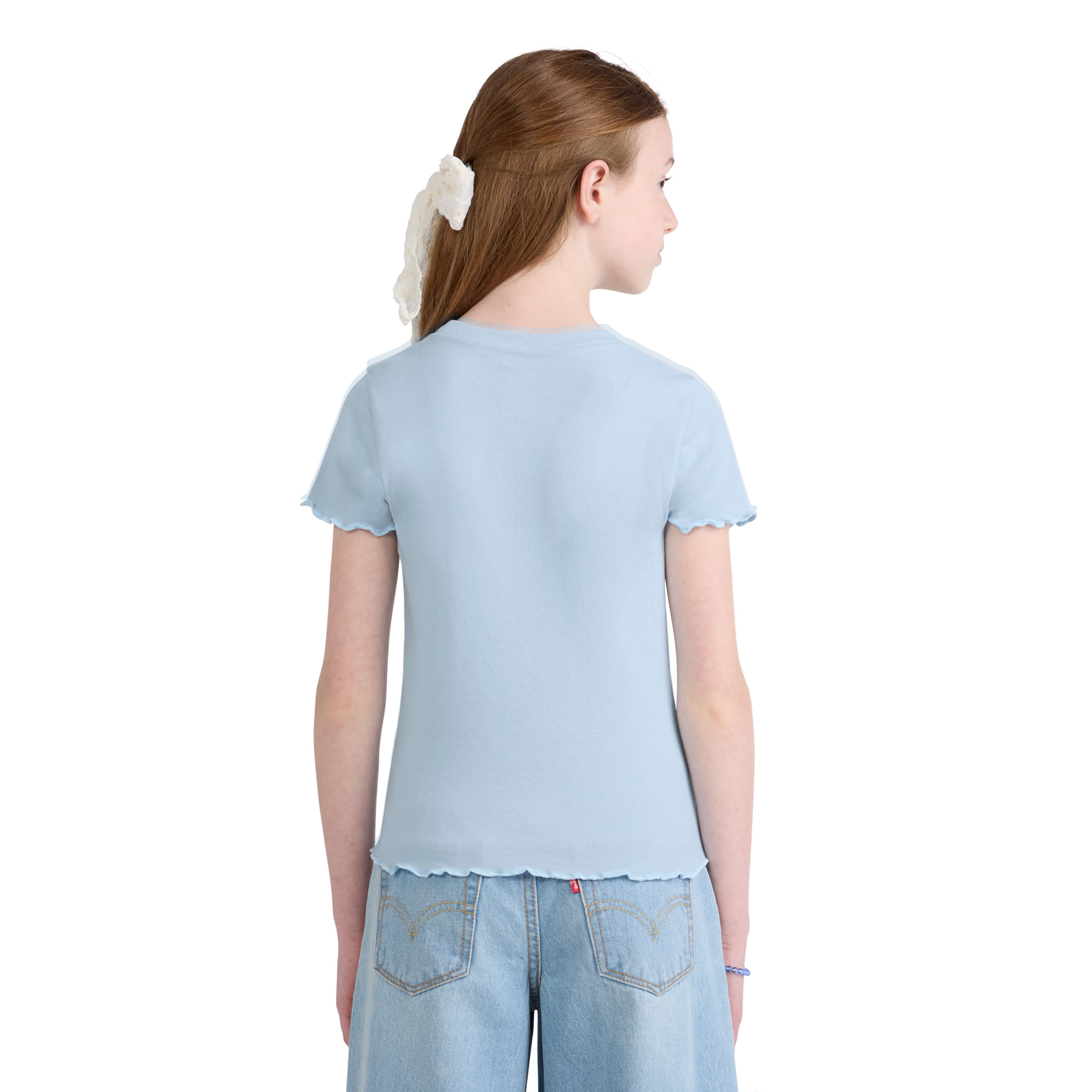 Levi Girls Graphic Rib Knit Short Sleeve Baby Tee, Sizes 4-16
