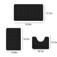 thumbnail image 3 of 3Pcs Memory Foam Bath Mat Set Bathroom Rugs Shower Rug Toilet Mats Soft Comfortable Water Absorption Non-Slip Thickened Washing Machine Washable Easier To Dry, Black, 3 of 8