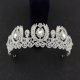 thumbnail image 1 of Zhuge Tiara de boda para novia, diadema de princesa, corona de novia, joyería para el cabello con diamantes de imitación de cristal, decoración para novia, cumpleaños, graduación, boda (plateada), 1 of 5