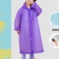 thumbnail image 4 of Aofany Kids Raincoat Hooded Reusable Lightweight Outerwear for Teenagers All Weather School Walking Rain Gear, 6-11 Years, 4 of 5