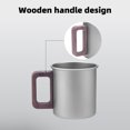 thumbnail image 4 of Camping Ti Camping Cup Pura Ti Tail Taza Manja de Madera Gran Capacidad Al Aire Libre Portable Gran Taza Taza Taza Taza de Té, 4 of 7